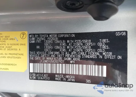 2008 Lexus Rx 400H from USA, damaged, VIN JTJGW31U582007927